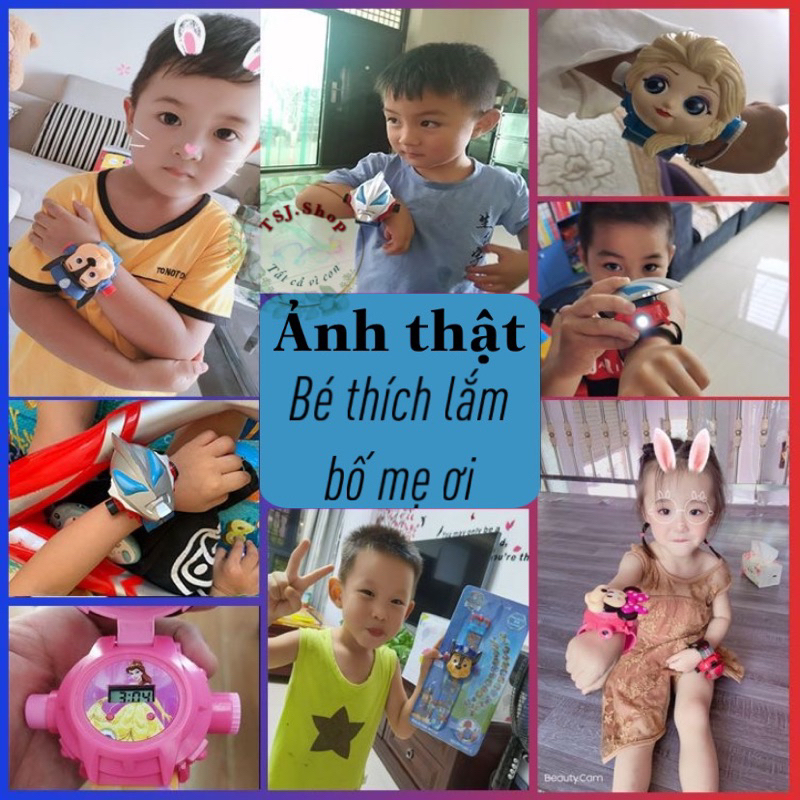 Đồng hồ trẻ em chiếu sáng 24 hình chú chó cứu hộ, đồng hồ thông minh trẻ em
