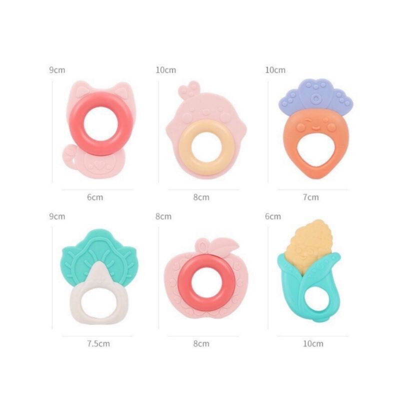 Gặm Nướu Silicon Cho Bé Moyuum,  Baby Rattle, Donut. Bộ Đồ Chơi Xúc Xắc, Lục Lạc Cho Bé