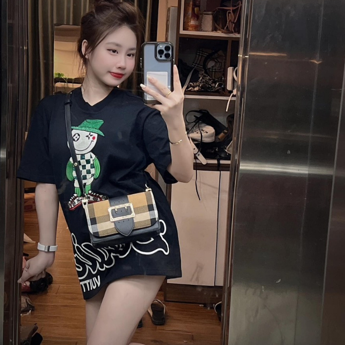 Áo Thun .L.v. Bản thêu chú hề siêu nét từng đường kim chất cotton dày dặn Hàng Scap