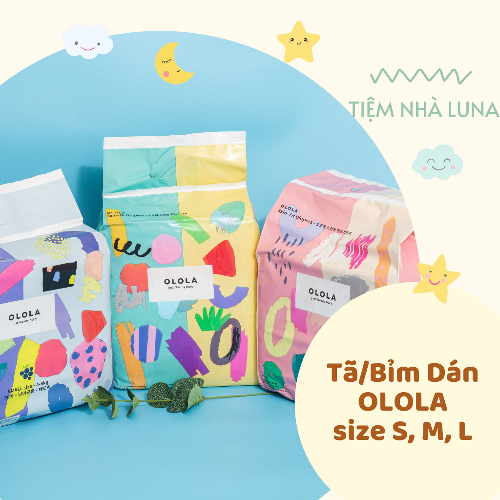 Tã/Bỉm Dán OLOLA Skin Fit Bands Size S, M, L chính hãng nội địa Hàn Quốc