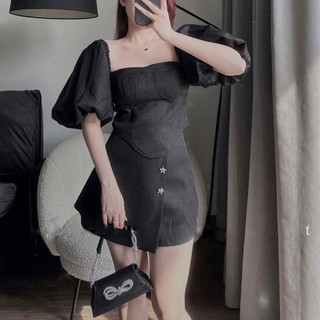 Set cổ vuông tay phồng đi chơi bigsize_saigon