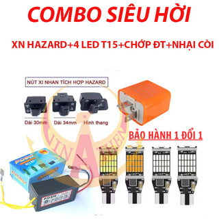 COMBO XN HAZARD+4 LED T15+NHẠI CÒI+CHỚP ĐIỆN bảo hành 1 năm