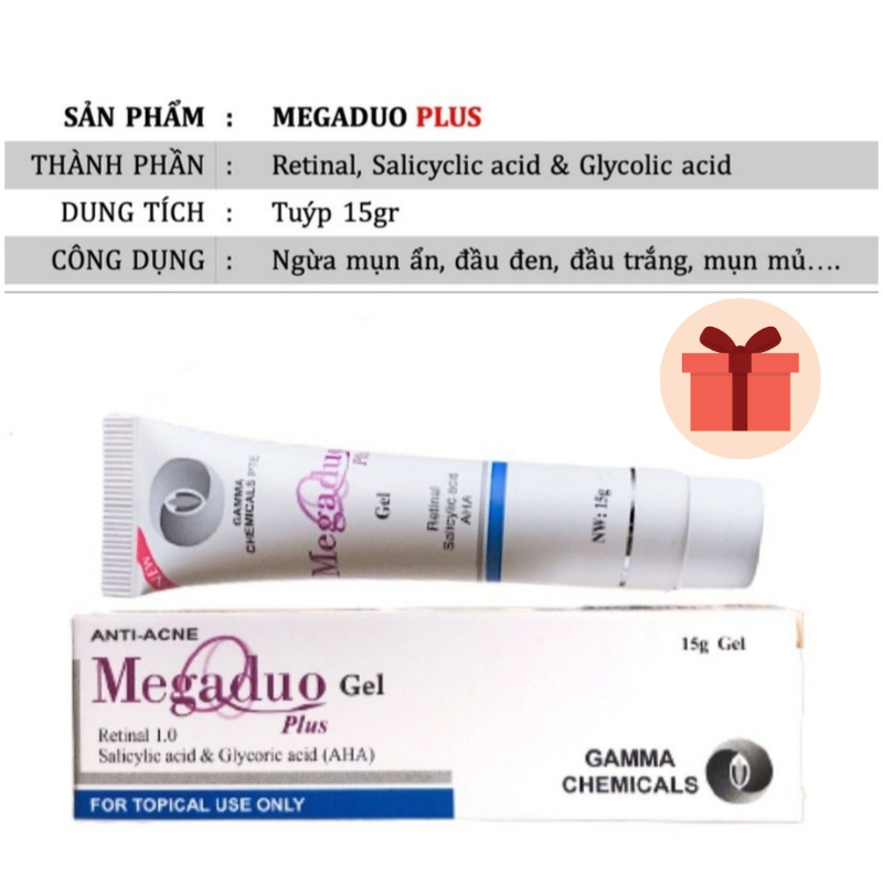 Gel Megaduo Plus giảm mụn thâm nám 15g AHA Retinal 15g dưỡng da mờ sẹo