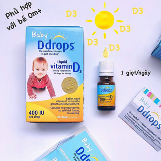 Authorized Date 8 2025 Vitamin D3 Drops - Baby DDrops bổ xung vitamin D