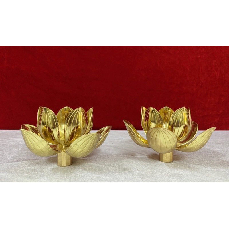 hoa sen đặt trên nến ( đèn cầy)