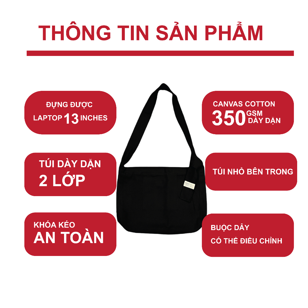 Túi Tote Đeo Chéo Canvas Buộc Dây “knot messenger bag”