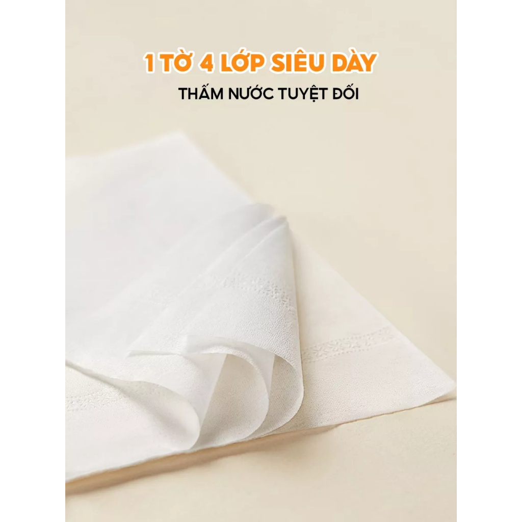 Giấy ăn gấu trúc Topgia, giấy ăn rút cao cấp 4 lớp, siêu dai, tiện lợi