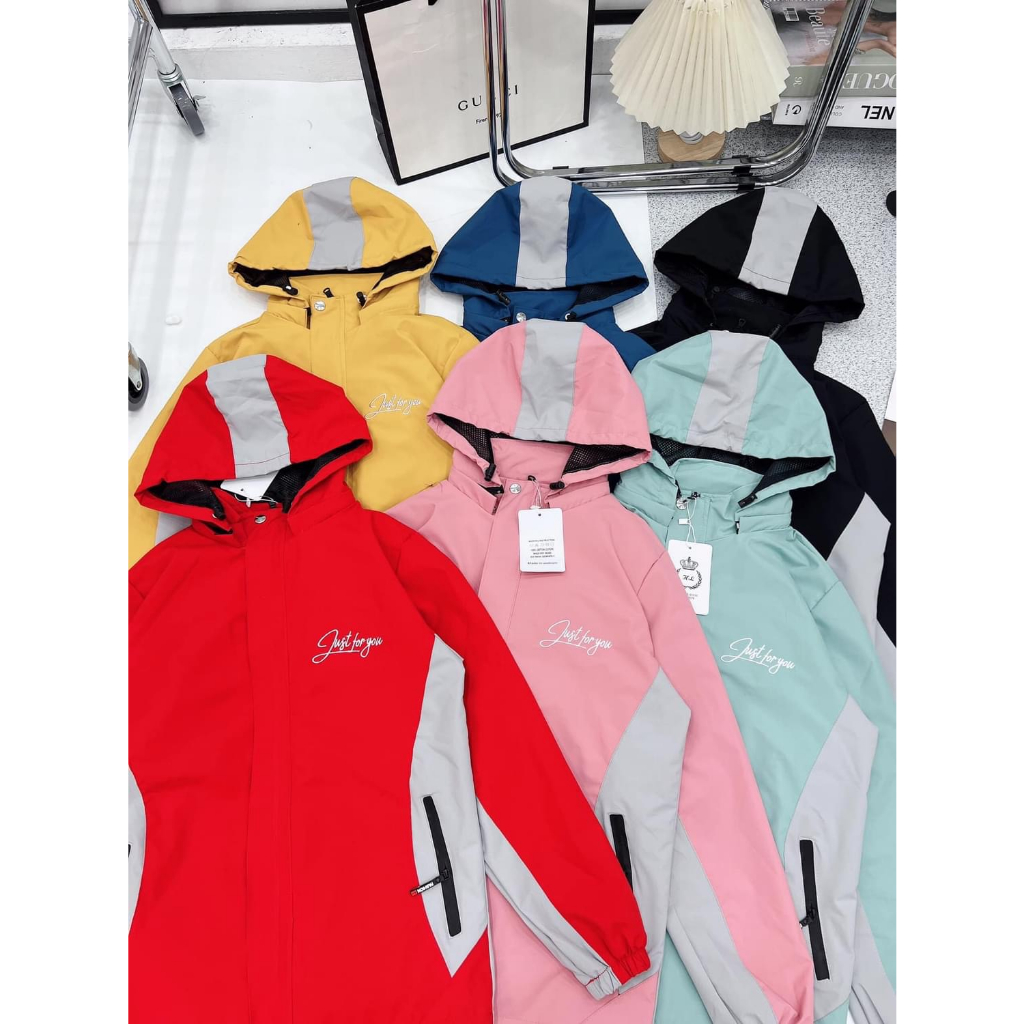 Áo khoác gió nữ chống nước, áo gió 2 lớp pha có túi trong 5 màu thời trang hàng VNXK - Magida Boutique