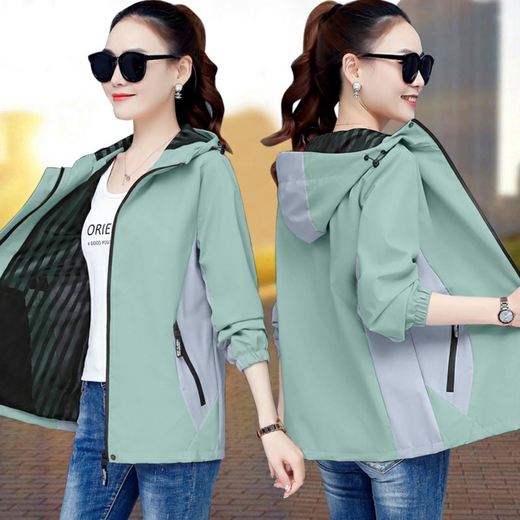 Áo khoác gió nữ chống nước, áo gió 2 lớp pha có túi trong 5 màu thời trang hàng VNXK - Magida Boutique | BigBuy360 - bigbuy360.vn