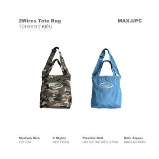 Túi đeo vai “two wire tote bag” thêu logo