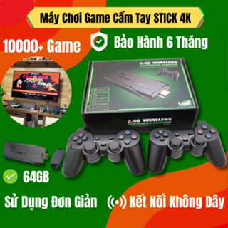 Máy Chơi Game Cầm Tay STICK 4K V2 PRO HDMI 64Gb Sẵn 15000 Game, Tay Cầm Chơi Game Kết Nối Không Dây,Bảo Hành 6 Tháng