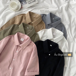 [ẤU BIGSIZE - CÓ SẴN] Áo sơ mi basic ngắn tay Bigsize đến 100kg
