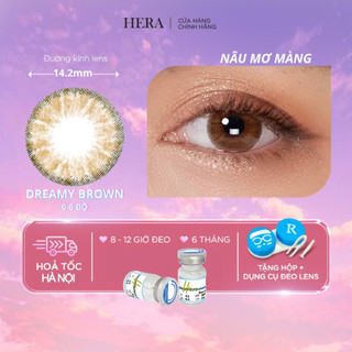 Kính Áp Tròng HERA Lens Nâu NOB Brown Hàn Quốc Dia 14.2 Lens Cận 0.0-6.0 Diop