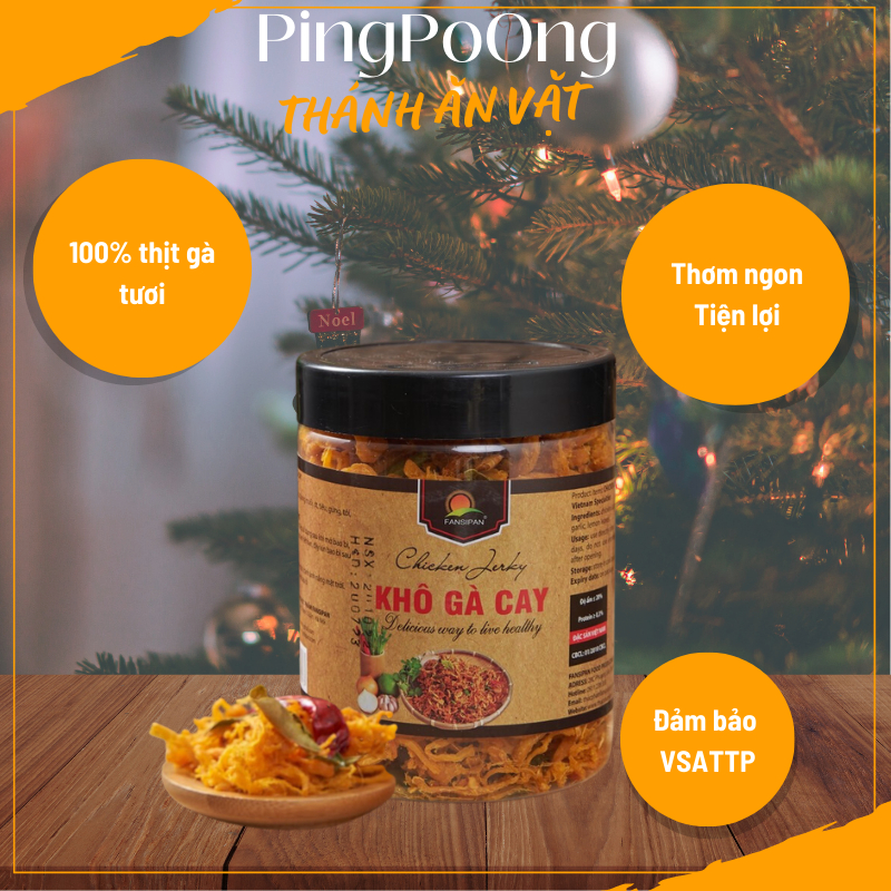 Khô Gà Cay Lá Chanh Fansipan Hũ 250g Cỡ Lớn Siêu Thơm Ngon, Tiện Lợi, Đảm Bảo An Toàn Vệ Sinh