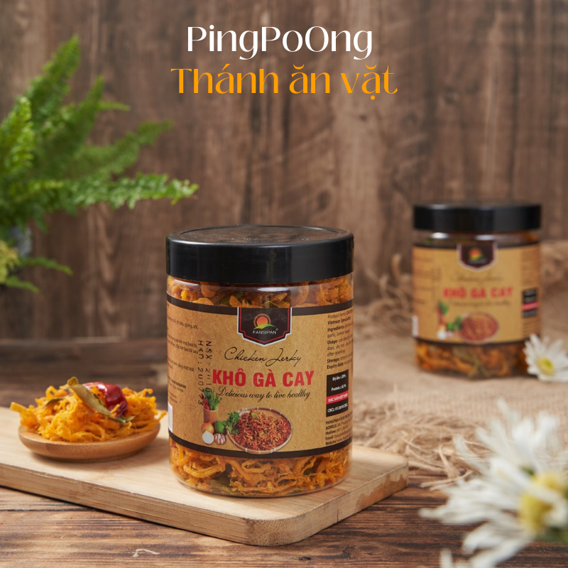 Khô Gà Cay Lá Chanh Fansipan Hũ 250g Cỡ Lớn Siêu Thơm Ngon, Tiện Lợi, Đảm Bảo An Toàn Vệ Sinh