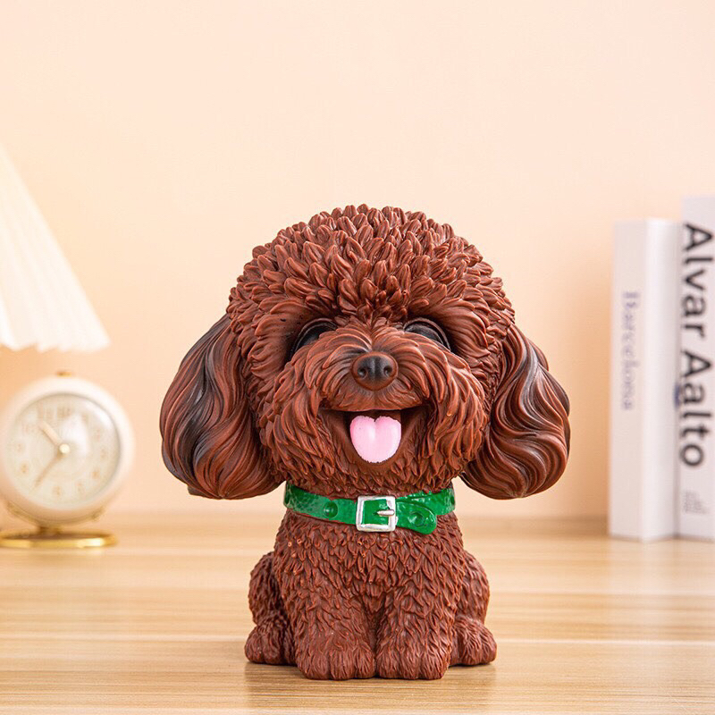 Tượng tô màu CHÚ CHÓ XÙ thạch cao size lớn 18-24cm