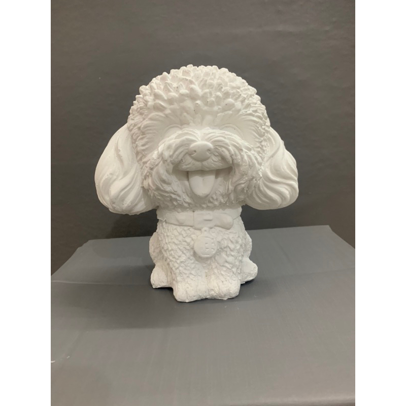 Tượng tô màu CHÚ CHÓ XÙ thạch cao size lớn 18-24cm