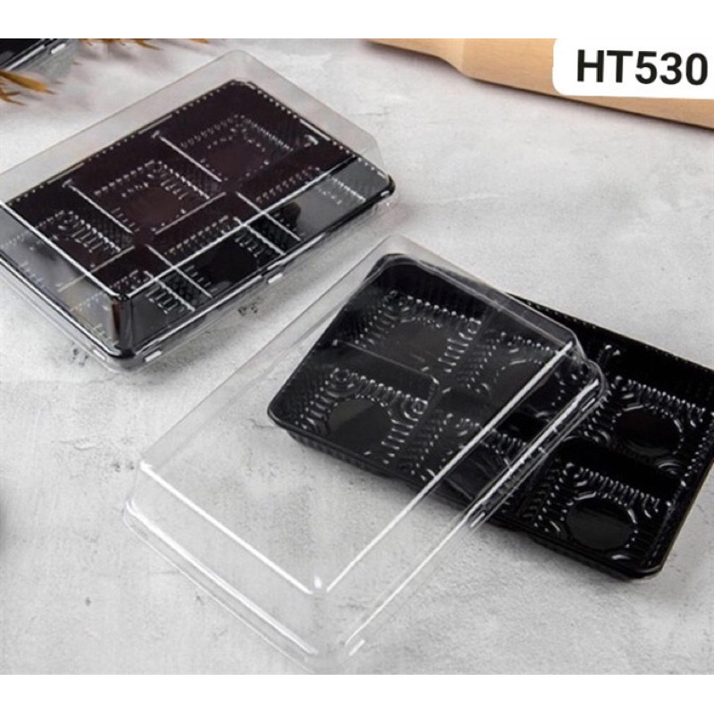 combo 100 hộp nhựa đựng bánh 6 ngăn Ht530