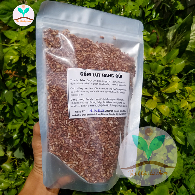 Cốm gạo lứt rang củi hữu cơ ăn liền ( không đường, không gia vị cho người ăn kiêng giảm cân, ăn chay )