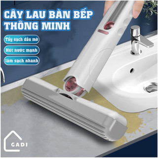 Cây Lau Bàn Bếp Tự Vắt Thông Minh Mini 25cm Lau Kính Lau Gương Bọt Biển Siêu Thấm Hút Đa Năng