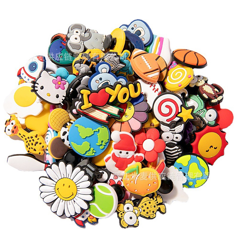 Combo 50 Jibbitz cross, sticker gắn dép cross mẫu trùng ít