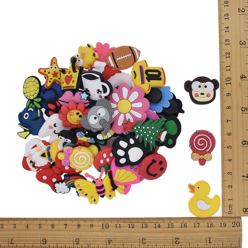 Combo 50 Jibbitz cross, sticker gắn dép cross mẫu trùng ít