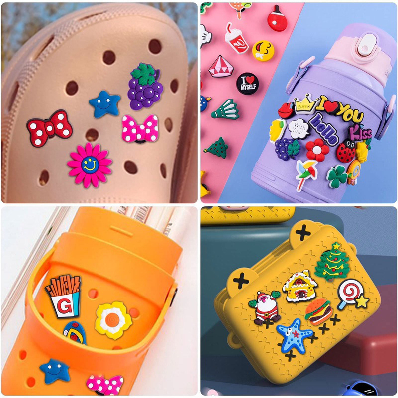 Combo 50 Jibbitz cross, sticker gắn dép cross mẫu trùng ít