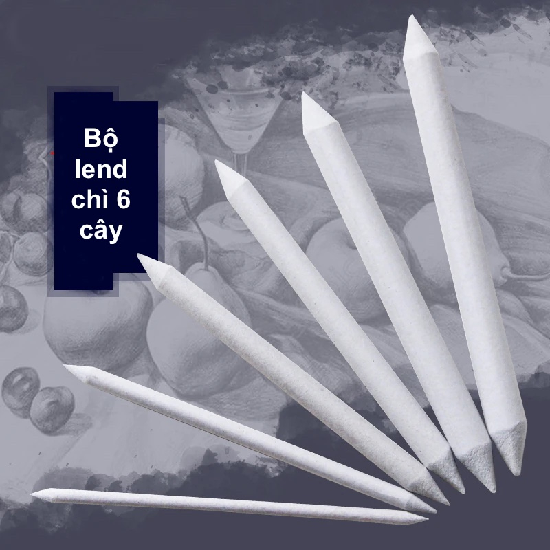 Bộ Di Chì 6 cây - Blend Chì Paper Blending Stump - Tập Vẽ, chân dung, nghệ thuật sáng tạo, mỹ thuật, chất lượng cao