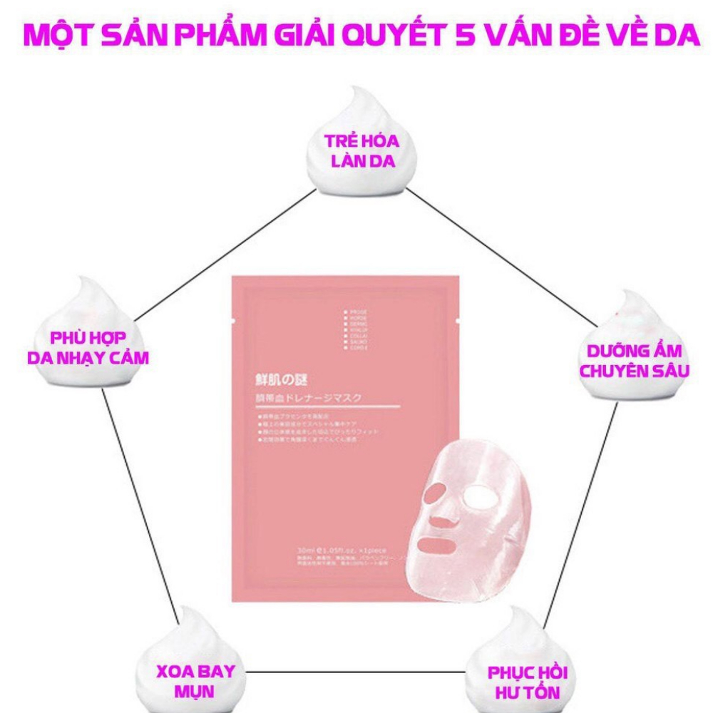 Mặt nạ nhau thai cừu dưỡng trắng, nâng cơ và trẻ hoá da