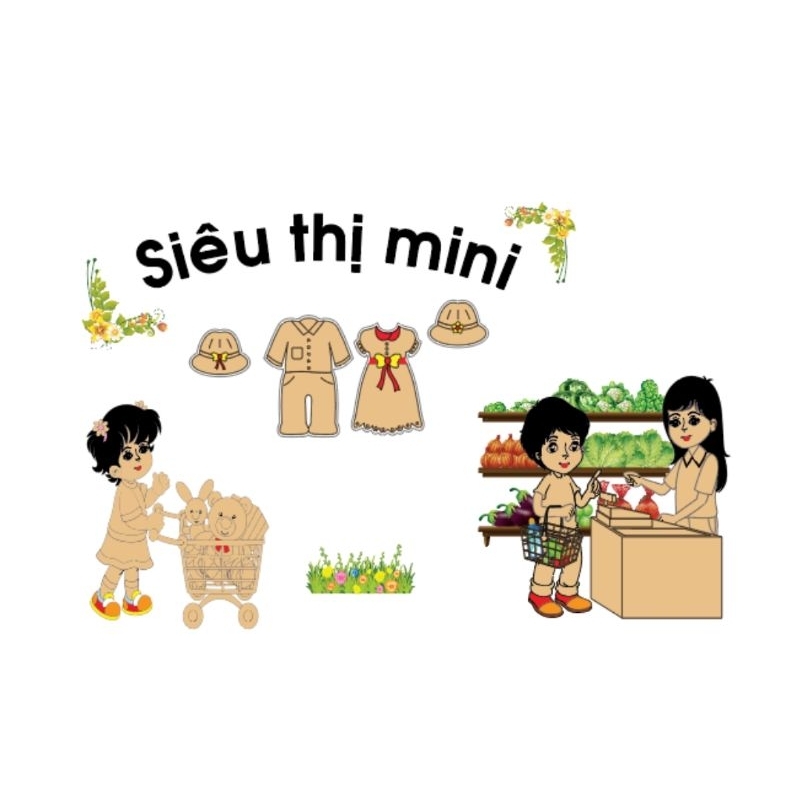 Bộ tranh góc bằng bìa cứng staem nhân vật cao 35-45cm