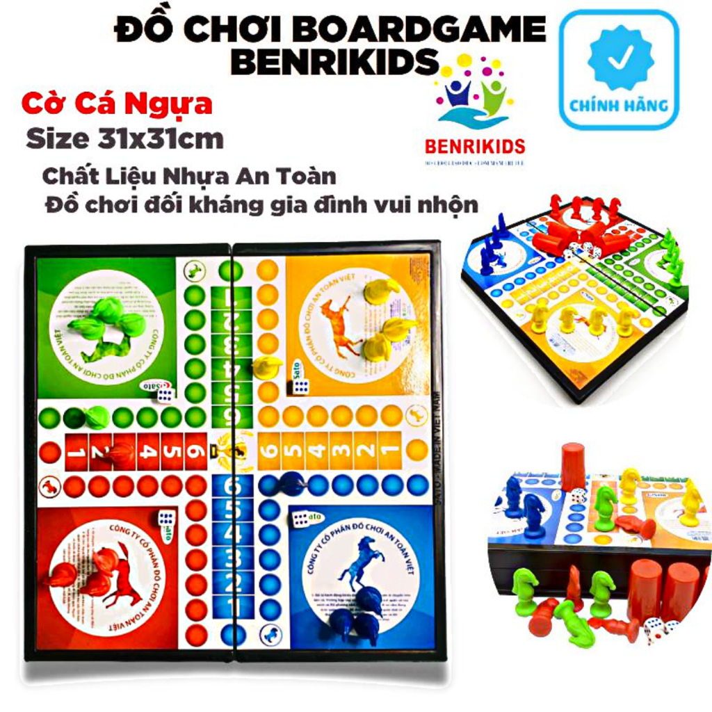 Bộ Cờ Cá Ngựa Mẫu 2 Bằng Nhựa An Toàn Cho Bé