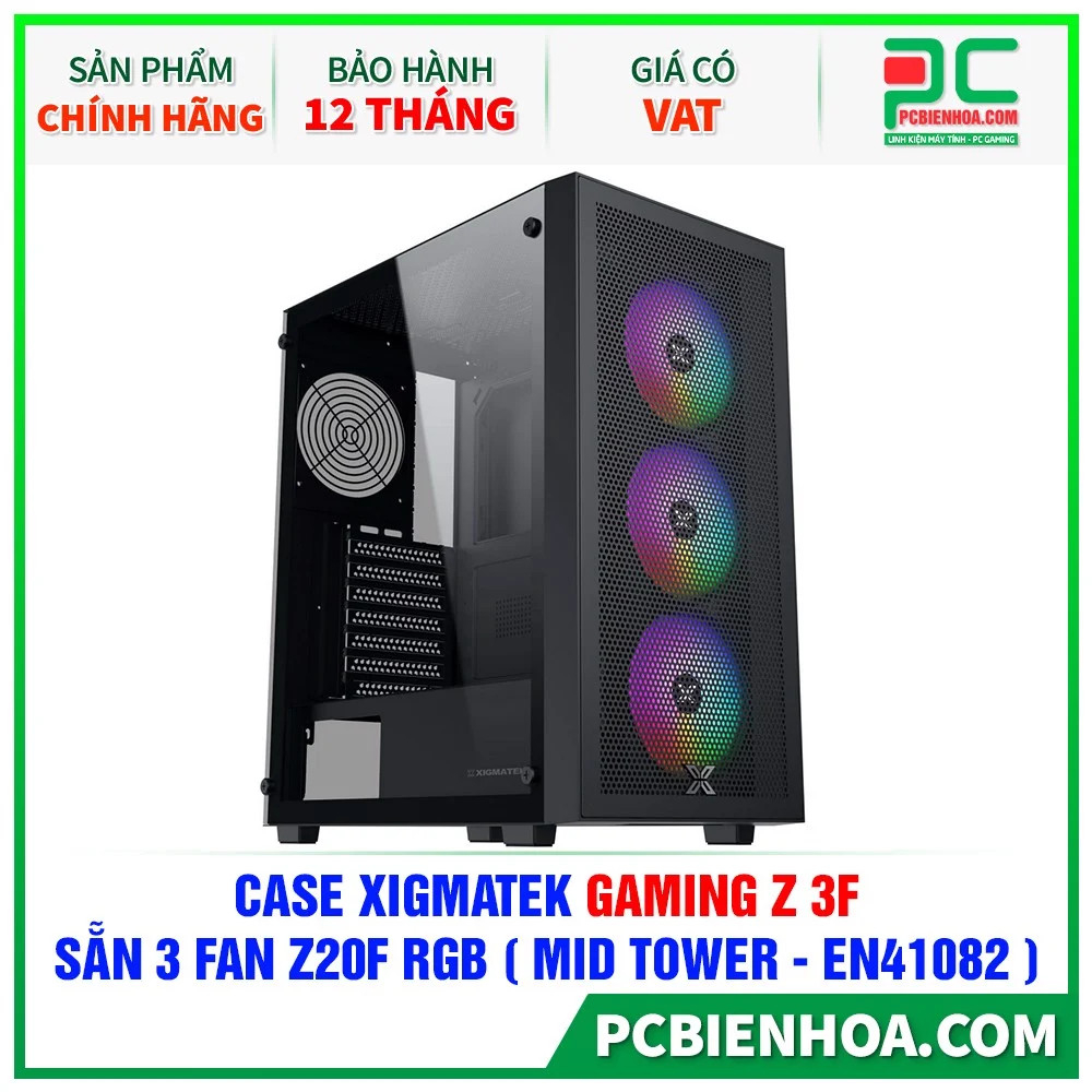 CASE XIGMATEK GAMING Z 3F - SẴN 3 FAN Z20F RGB ( MID TOWER - EN41082 )