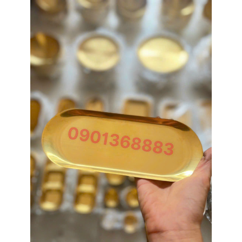 Khay Inox 3 Ngăn Mạ Vàng Dùng cho spa , nối mi , phun xăm , y tế