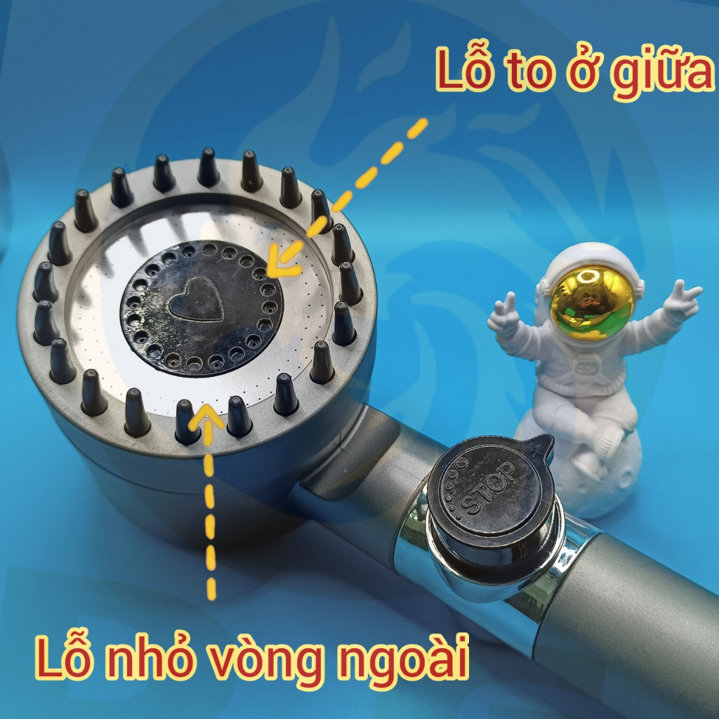 Vòi hoa sen DG tăng áp có lược mát xoa đầu màu xám BS29