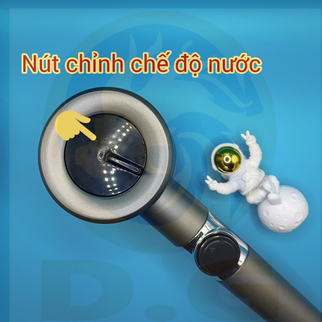 Vòi hoa sen DG tăng áp có lược mát xoa đầu màu xám BS29