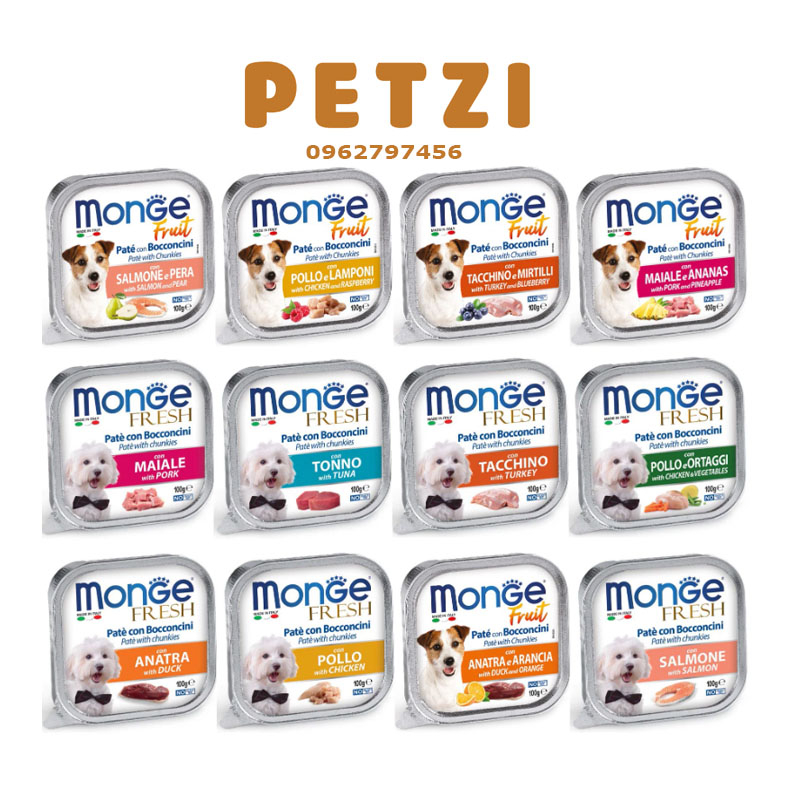 Pate Monge Cho Chó Thơm Ngon Đủ Vị 100g