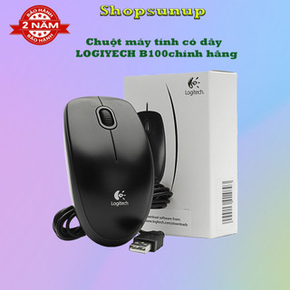 Chuột máy tính có dây logitech B100 chính hãng dùng cho văn phòng bảo hành 36 tháng