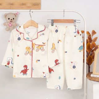 Bộ pijama dài tay xô cotton sợi tre cho bé trai bé gái