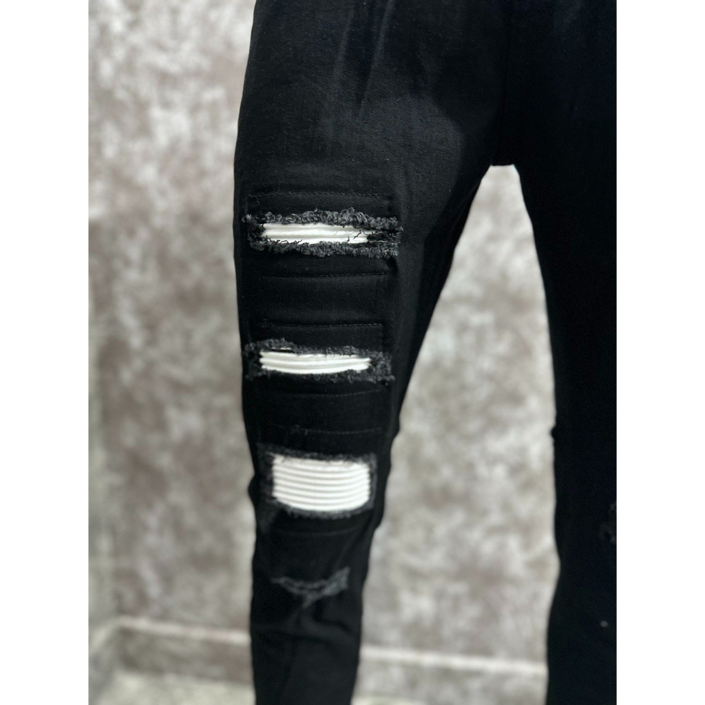 Quần jean nam CAO CẤP vá da chất vải denim co dãn dày dặn mẫu mới sang trọng trẻ trung