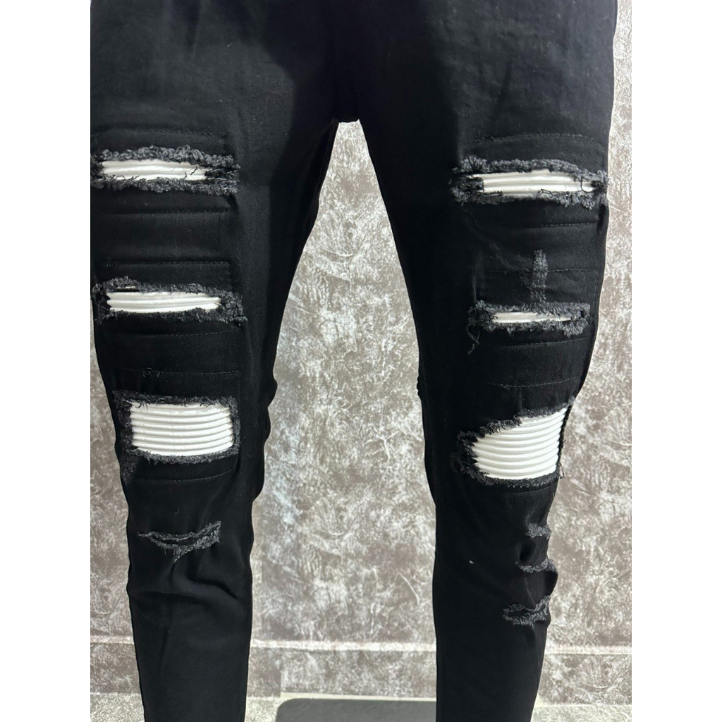 Quần jean nam CAO CẤP vá da chất vải denim co dãn dày dặn mẫu mới sang trọng trẻ trung
