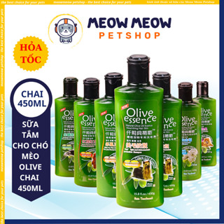 Sữa tắm Olive cho chó mèo 450ml, Sữa tắm cho mèo dưỡng lông mềm mượt, khử mùi hiệu quả