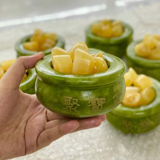 Bát Tụ Bảo 10cm, 12cm, 16cm Màu Xanh và màu trắng đá nguyên khối