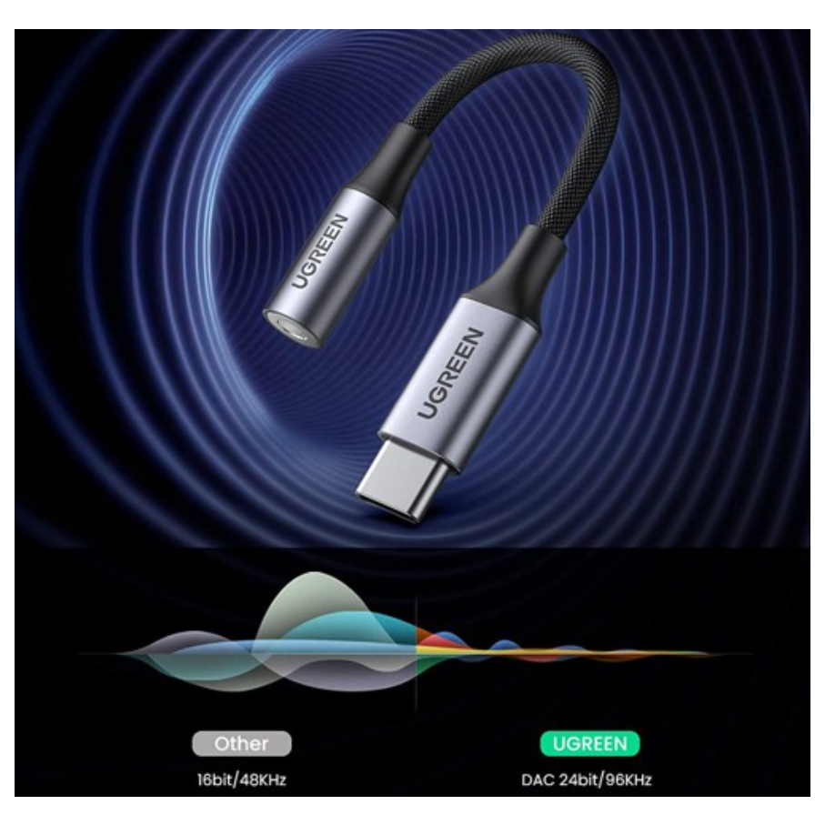 Cáp chuyển Type-C ra 3.5mm Ugreen 80154 - Hàng Chính Hãng