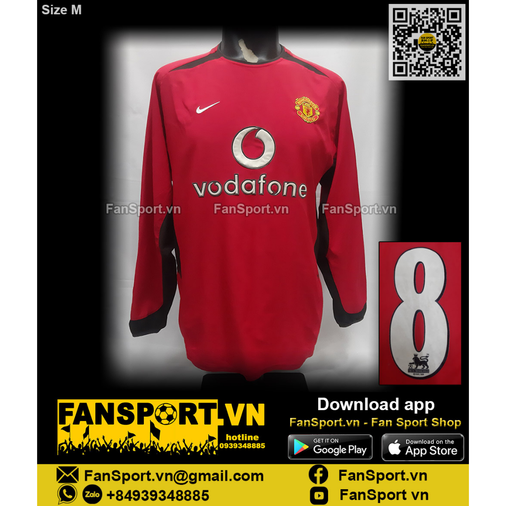 Áo đấu bóng đá Manchester United 2002 2003 2004 home shirt jersey 184948 Nike chính hãng size M