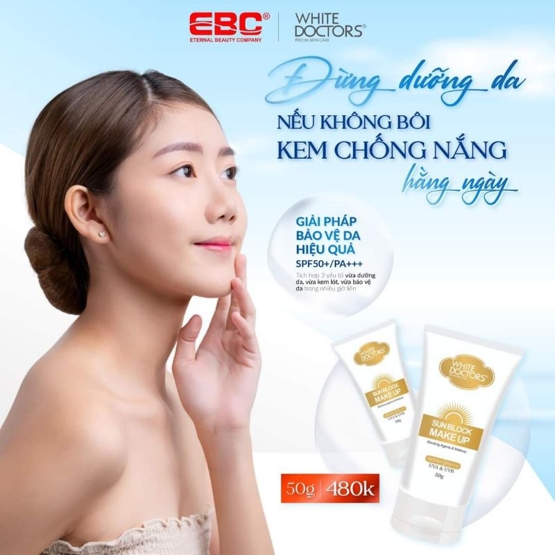 KEM WHITE DOCTOR SUN BLOCK MAKEUP 40G GIÁ GỐC 480K