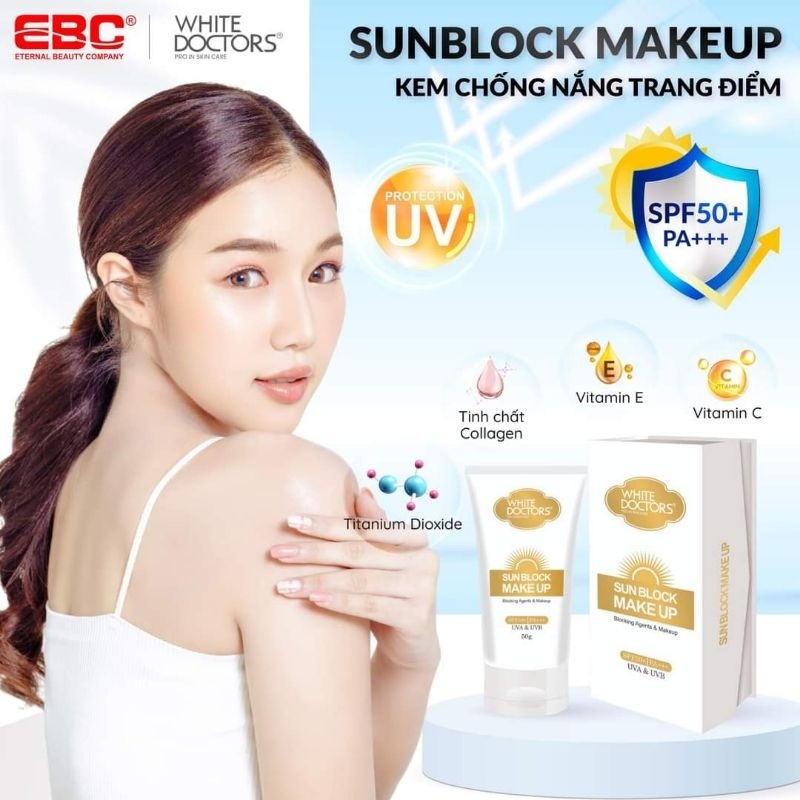 KEM WHITE DOCTOR SUN BLOCK MAKEUP 40G GIÁ GỐC 480K