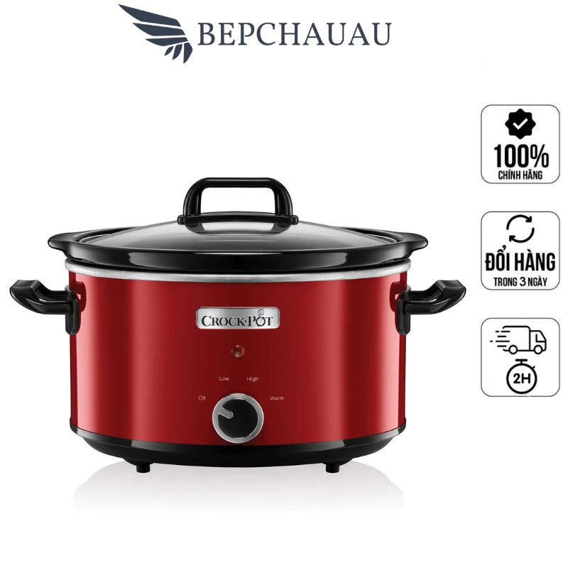 Nồi Nấu Chậm CROCKPOT, Nồi Kho Cá, Nồi Hầm, Nấu Cháo, Dung Tích 3,7L, Nhập Đức, BH 12 Tháng, Bepchauau