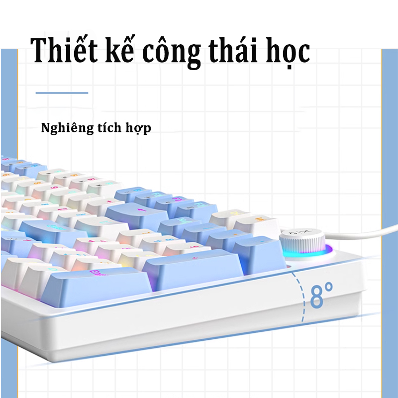 Bàn Phím Cơ Hotswap ZA981 Red Switch Layout 98 Phím Led Rainbow Bàn Phím Gaming Văn Phòng D01