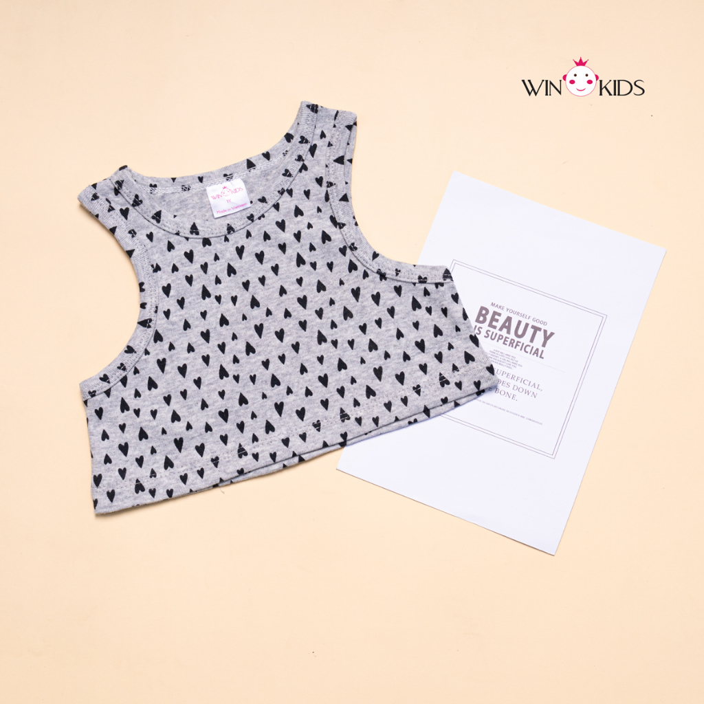 Áo thun ba lỗ croptop bé gái 10-40kg Thời trang trẻ em WINKIDS chuyên quần áo cho bé