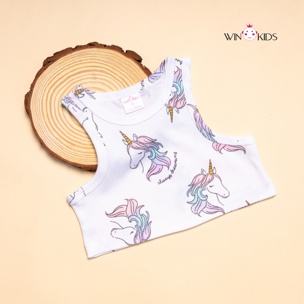 Áo thun ba lỗ croptop bé gái 10-40kg Thời trang trẻ em WINKIDS chuyên quần áo cho bé